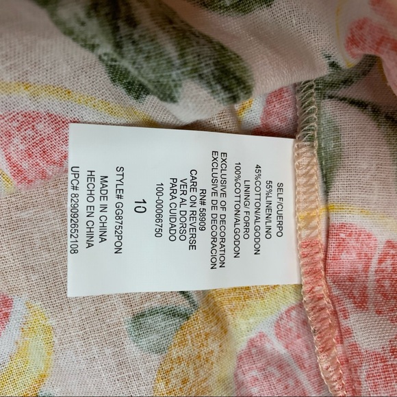 GB Girls Grapefruit Citrus Print Dress Sz 10 - Picture 8 of 8